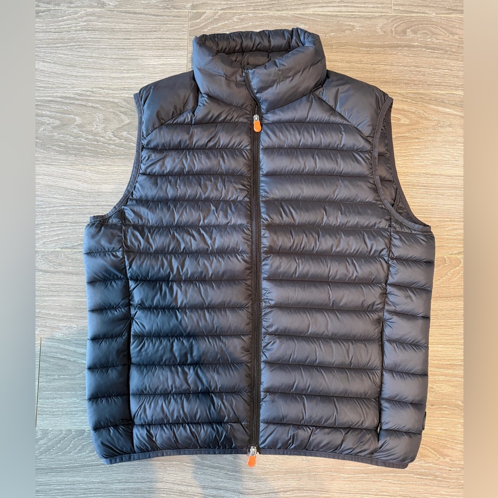 Save The Duck Black Puffer Vest Medium Like New